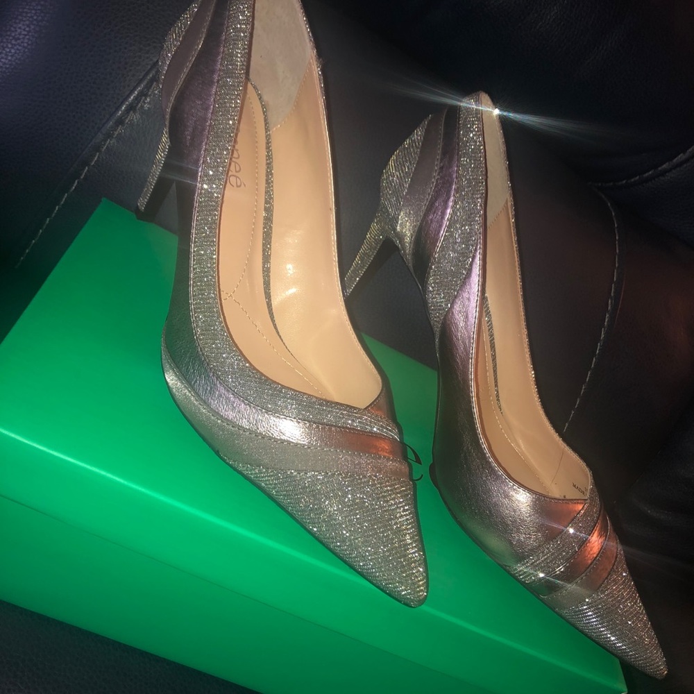 Sparkling Silver and Bronze Dress Heel